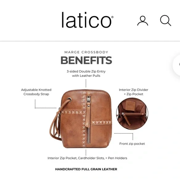 Latico Marge Saddle Crossbody Bag with X Stitch Detail, New in bag (not tagged) - Picture 9 of 13